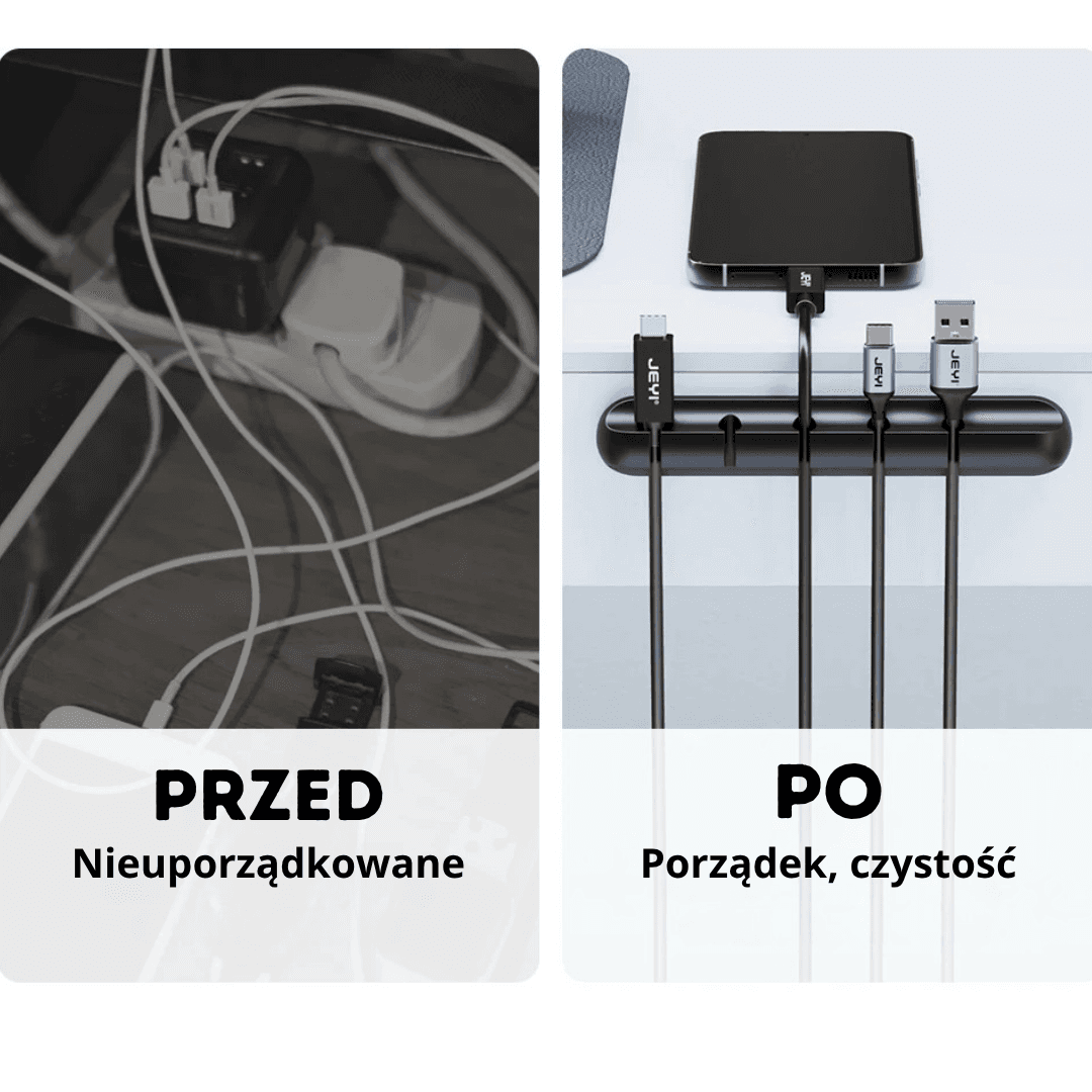 Samoprzylepny Organizer Klipsowy do Kabli na Biurko 🖥️