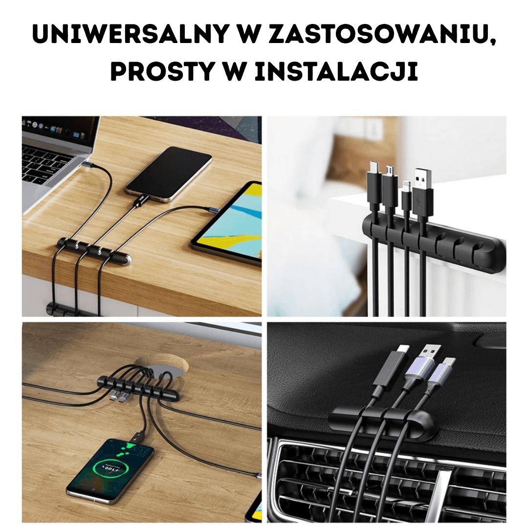 Samoprzylepny Organizer Klipsowy do Kabli na Biurko 🖥️